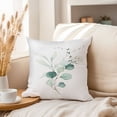thumbnail image 3 of Ethan Taylor Botanical Throw Pillow Soft Cushion Cover 'Watercolor Botanical I Leaves' Modern Pattern Decorative Square Accent Pillow Case, 18x18 Inches, Green, White, 3 of 5