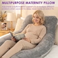 thumbnail image 6 of QUEEN ROSE Pregnancy Pillows, U Shaped Full Body Pillow for Sleeping Support, 55 Inch Maternity Pillow for Pregnant Women with Removable Velvet Cover, Grey, 6 of 11