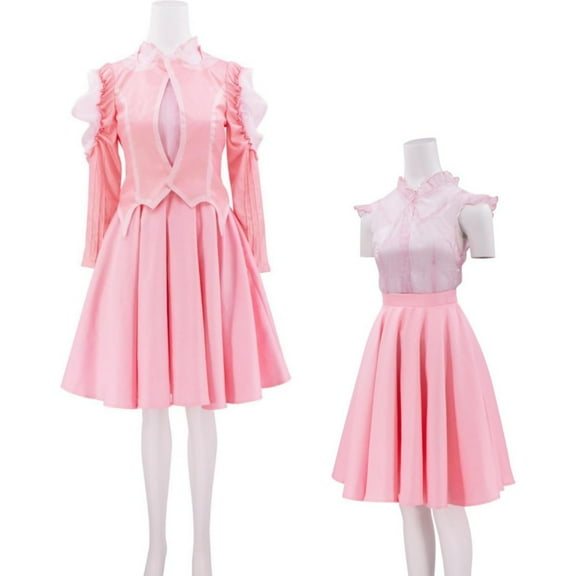 Women Elegant Galinda Musical Pink Dress Coat Skirt Magic Witch Outfits Full Set