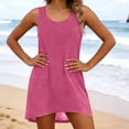 thumbnail image 6 of BRGZLK Women's Sleeveless Racerback Swing Dress Summer Casual Solid Color T Shirt Dresses Beach Cover Ups Basic Solid Plain Tank Dress, 6 of 7