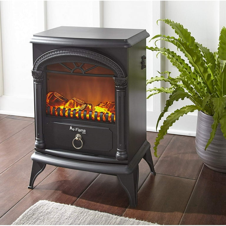 e-Flame USA Hamilton Free Standing Electric Fireplace Stove - Black -  Walmart.com