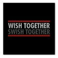 thumbnail image 1 of DistinctInk Custom Bumper Sticker - 8" x 8" Decorative Decal - Black Background - Wish Together Swish Together Basketball, 1 of 2