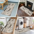 thumbnail image 5 of Beige Brown Marble 2'x6' Runner Rugs for Hallway Kitchen Bedside Non Slip Washable, Simple Vintage Brick Stone Wall Entryway Rug Runners with Rubber Backing, Long Carpet Runner for Laundry Room, 5 of 8