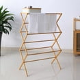 thumbnail image 1 of Folding Bamboo Laundry Drying Rack, Dry Multiple Items Wooden Laundry Clothes Rack  for Towel, 1 of 8