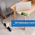 thumbnail image 2 of LIDER Extensor de toma con 4 receptáculos, USB-A y 2 USB-C, enchufe plano ultrafino con extensor de, 2 of 8