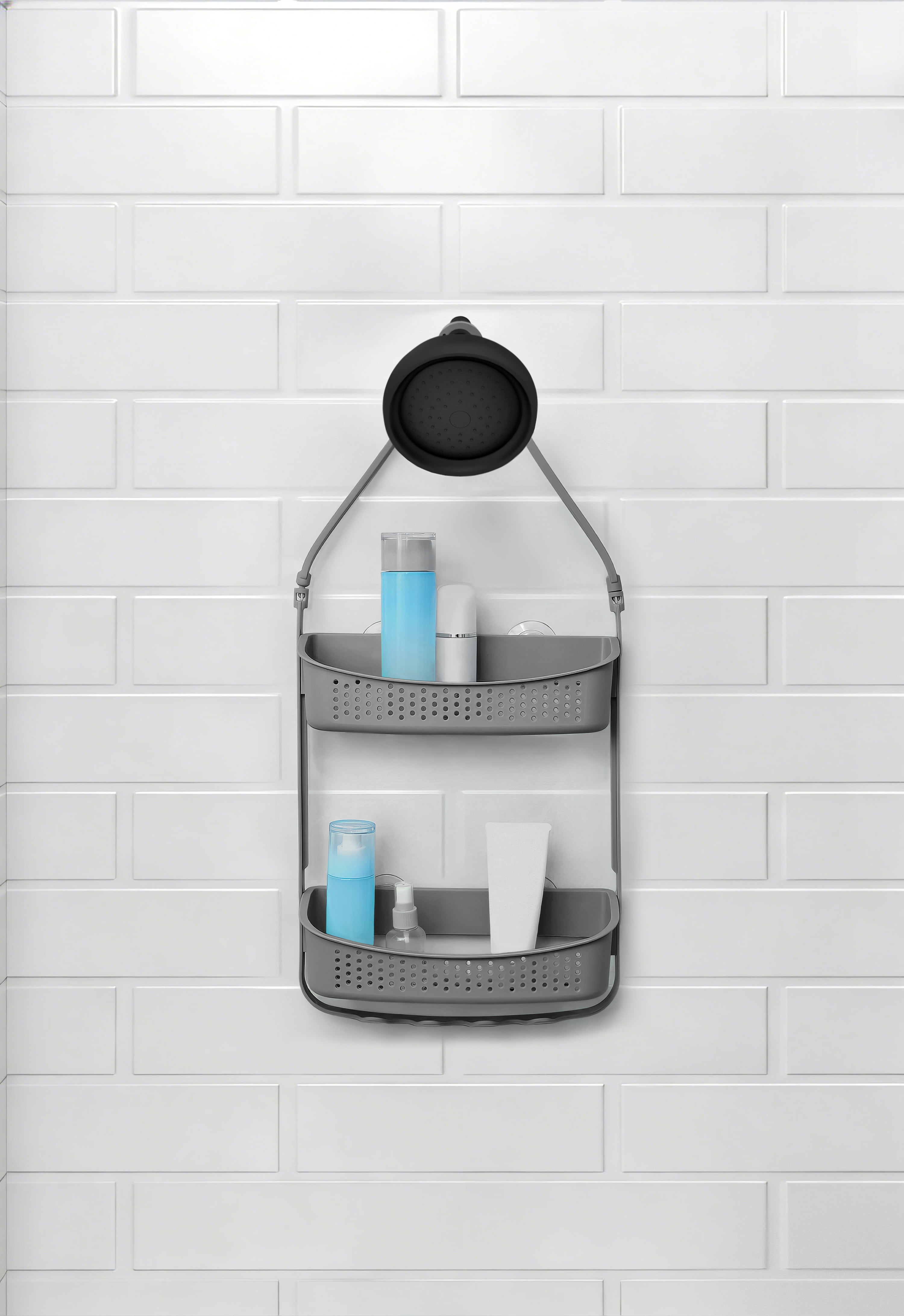 Purehaven Home Shower Caddy and Bath Accessory Set for College Dorms and Apartments, Grey