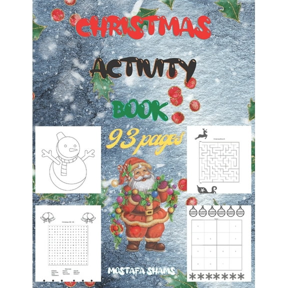 Christmas activity Book 93 pages: A Festive activity Book, Christmas colouring pages and Mazes and word searches and Sud, (Paperback)