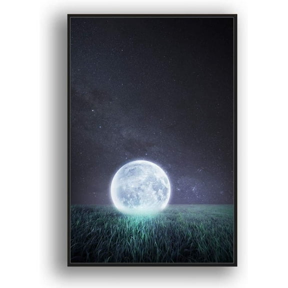 IDEA4WALL Framed Canvas Wall Art for Living Room, Bedroom Moon with Bright Canvas Prints for Modern Home Decoration Ready to Hang