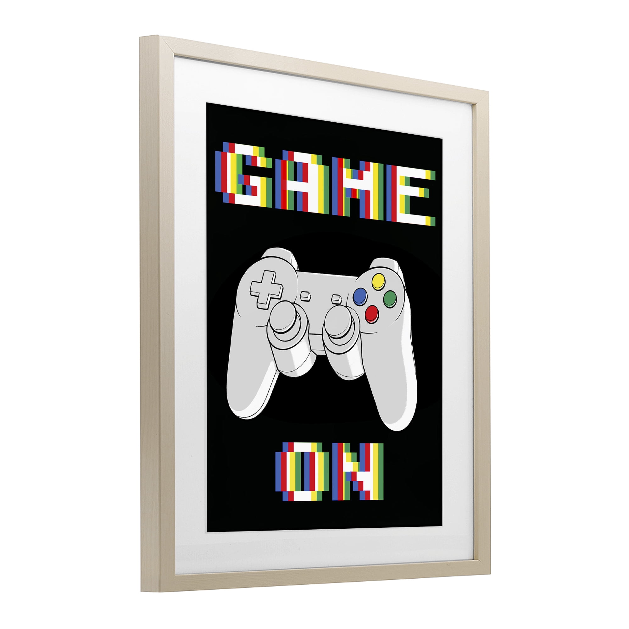 Stupell Industries Colorful Digital Game On Birch Framed Print Under Glass, design by Marcus Prime
