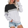 thumbnail image 2 of gakvbuo Plus Size Pullover Sweaters For Women Long Sleeve Sweatshirts Fall Tunic Tops Women's Pullover Round-Neck Long Sleeve Color Blouses Sweater Tops, 2 of 7