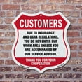 thumbnail image 4 of Restricted Area Customers Due To Insurance & Osha Regulations Do Not Enter Our Work Area Unless Accompanied By Service Advisior 18 inch X 18 inch Shield Shaped Commercial Grade Plastic, 4 of 7