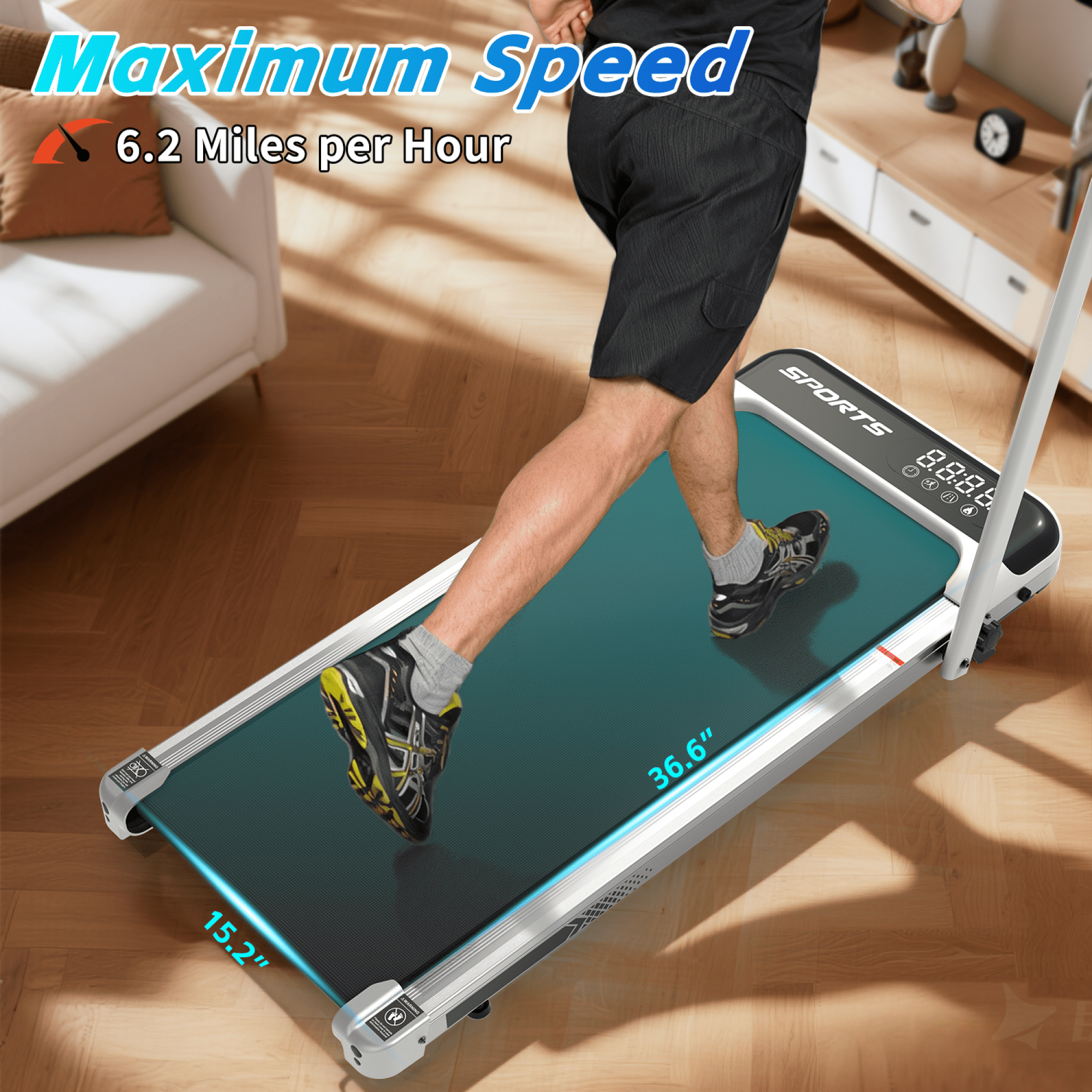 Jopath 3 in 1 Under Desk Treadmill with Incline,Folding Treadmill with Walking Pad and Handle Bar,Portable Treadmill with Remote Control LED Display,265 Lbs Capacity,Antique Silver