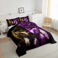thumbnail image 3 of Feelyou Western Wolf Animal Queen Comforter Set for Kids, Bohemian Mandala Bedding Sets, Mystic Dreamcatcher Reversible Bedding Comforter Set, Ultra Soft Bedroom Decor, 3-Piece, 3 of 7