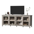 thumbnail image 6 of TV Stand for 65 Inch Entertainment Center with Storage Cabinet and 4 Sliding Glass Doors Mid Century Modern Media TV Console Table for Living Room Bedroom Grey, 6 of 8