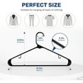 thumbnail image 2 of Simple Deluxe Plastic Hangers 20 Pack, Clothes Hangers with Non-Slip Hooks, Durable & Space Saving, Heavy Duty Skirt Hangers for Closet, Black, 2 of 7