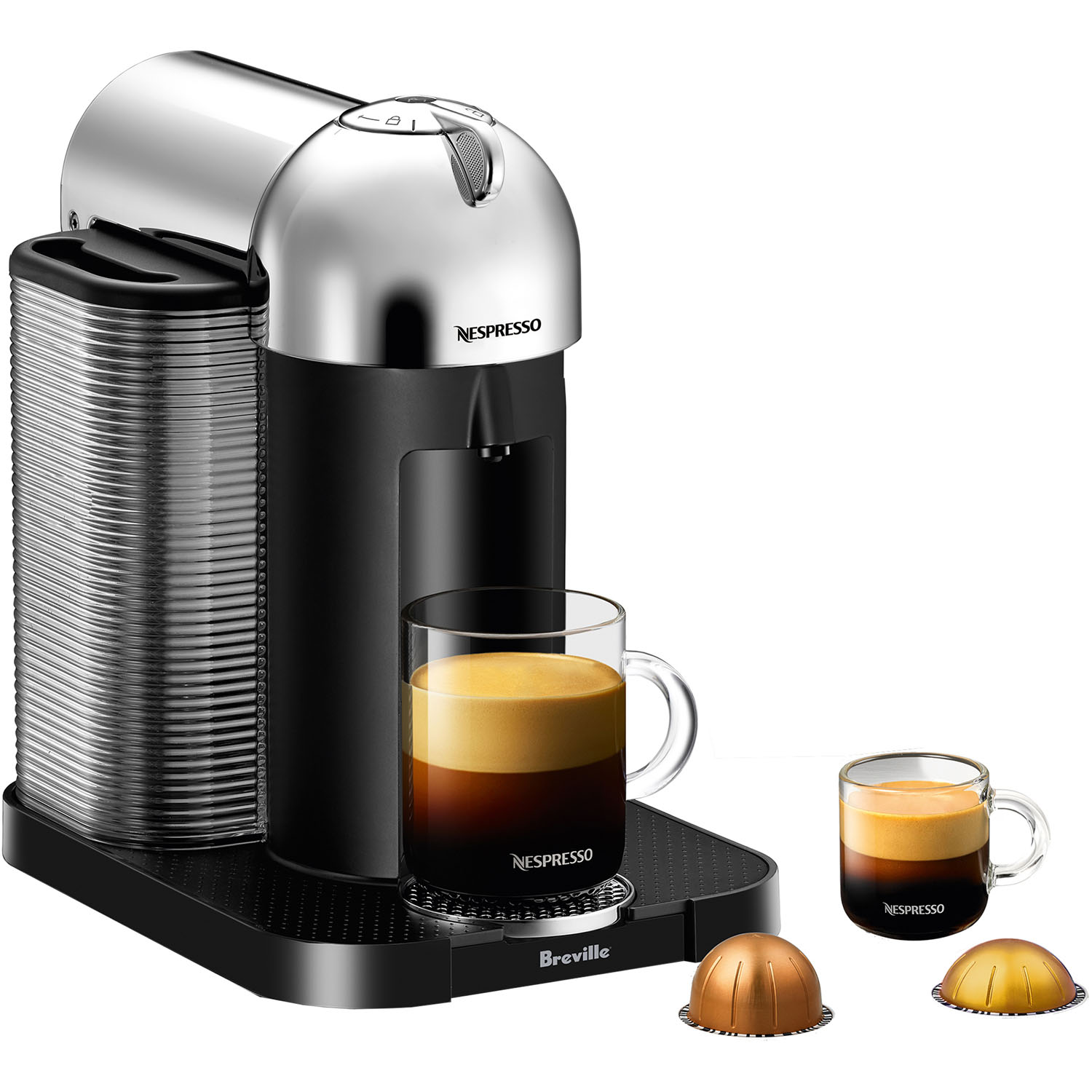 Breville Nespresso Vertuo Coffee & Espresso Single-Serve Machine in Chrome - image 3 of 9