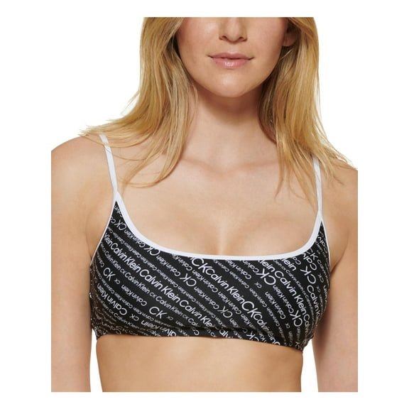 Calvin Klein Womens Logo Lined Bikini Swim top