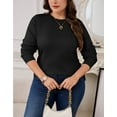 thumbnail image 3 of Drvitor Plus Size Sweaters for Women Crew Neck Basic Solid Color Lightweight Fall Sweater Pullover Tops, Sizes XL-5XL, 3 of 7
