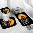 thumbnail image 3 of FMSHPON SunflowerHumor Words 4 Piece Bathroom Set Shower Curtain Bath Rug Contour Mat and Toilet Lid Cover, 3 of 7