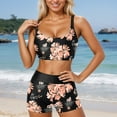 thumbnail image 4 of 3 Piece Tankini Swimsuits for Women Tummy Control Bathing Suits Swim Tank Top with Bra Swimwear Adjustable Straps, 4 of 5