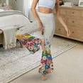 thumbnail image 5 of Xoenoiee Flare Leggings for Women High-Waisted and Wide Leg Bell Bottom Pants Workout Pants Bootcut Yoga Pants for Teen Girls Tummy Control, XS, Colorful Hippie Flowers Rainbow Gray, 5 of 7