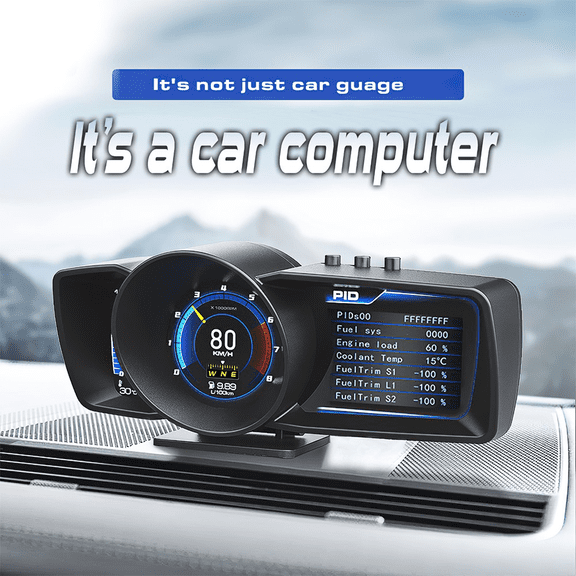 Smart Car OBD2 GPS Gauge HUD Head-Up Digital Display Speedometer Turbo RPM Alarm