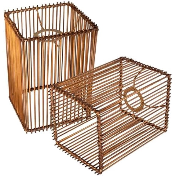 2 pack Square Lamps Shades Small Lampshades for Table Lamp Shade Floor Lamp Shade,5.5"x5.5"x7.9"woven rattan boho Bamboo Lampshades$$Tools & Hardware Other
