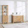 thumbnail image 5 of Leon 48" Bathroom Vanity in Fir Wood Brown with Composite top in Lightning White, 5 of 17