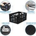 thumbnail image 4 of Work-It! Collapsible Milk Crate | 49 Liter Folding Storage Bin | Stackable Plastic Crate, 4 of 5