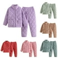 thumbnail image 4 of TEAJOPSUU Winter Warm Pajamas Set for Women Long Sleeved Pants Thick Thermal Sleepwear Set Full Zip Sleepwear Loungewear Green, 4 of 4