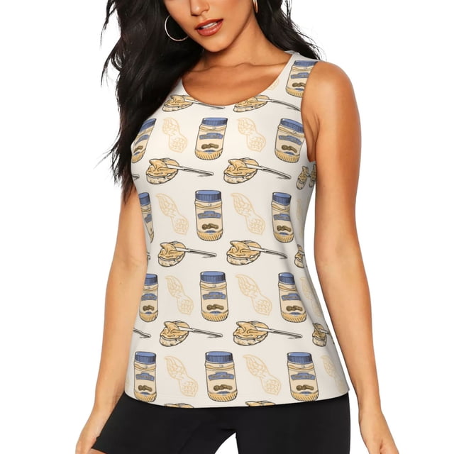 Fotbe Peanuts Blusas Sin Mangas para Mujer – Estilo Casual, Corte Suelto, Slim-Fit, Cuello Redondo Deportivo, Tops de Verano para Gimnasio y Yoga-Small