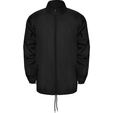 Thin Windbreaker Rain Jacket Foldable Hood - IF FOR MEN: SIZING RUNS SMALL GET THE NEXT SIZE UP - Full Zip - Pockets With Flap And Zipper - Packable - Adjustable (Best Thin Down Jacket)
