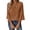 Light Brown, variant on Gaukiv Womens Three Quarter Sleeve Tops Embroidered Linen Blouses Split Neck Tunics Light Brown 3XL