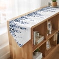 thumbnail image 4 of Navy Blue Eucalyptus Leaves Table Runner Linen Burlap Table Runner 90 Inches Long Summer Leaf Watercolor Dresser Scarves for Kitchen Island Coffee Dining Party Wedding Banquet Holiday Decor 13"x90", 4 of 8