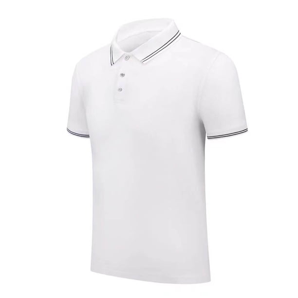 pstuiky Camisa de manga corta para hombre, Camiseta informal de manga corta con botones y cuello vuelto para hombre ropa de hombre m