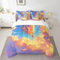 thumbnail image 2 of Dreamy Sky Bed in a Bag 7-Piece Kawaii Hot Air Balloon Bedding Set , Cartoon Rainbow Full Size Comforter Set Sunny Cloud Sky Bedding Comforter Sets, Watercolor Bed Set, 2 of 6