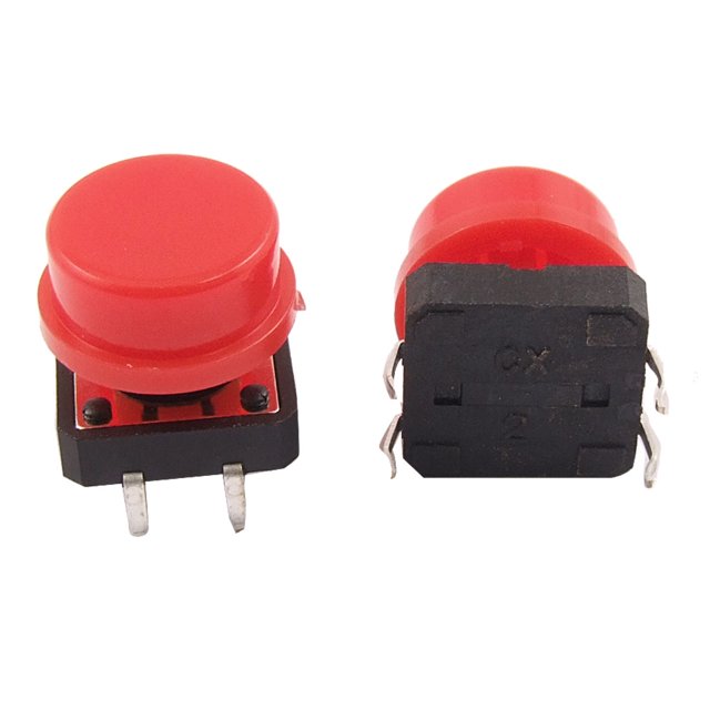 Unique Bargains 10 Pcs Red Cap Momentary Tact Tactile Bush Button Switch 4 Pin 12 x 12mm x 11mm