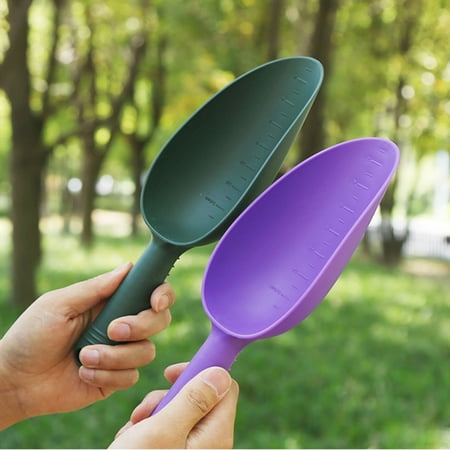 Yesbay Soil Scoop High Durability Grip Comfortable Ergonomic Handle Scale Mark Design Wide Application Loosening Soil Plastic Potting Soil Scoop Garden Shovel Digging Tool Home Supplies