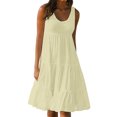 thumbnail image 2 of FcBaudy Robes d'Été pour Femmes, Robes pour Femmes, Jupe pour Femmes Robe d'Été pour Femmes à Col Rond Imprimée Sans Manches Robe de Plage pour Femmes Jupe en Coton, 2 of 8