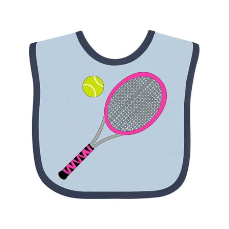 

Inktastic Pink Tennis Racket and Ball Gift Baby Boy or Baby Girl Bib