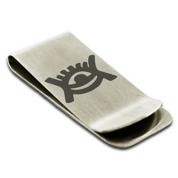 Stainless Steel Aztec Universe Rune Engraved Money Clip Credit Card Holder