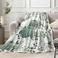 thumbnail image 3 of Fall Boho Pumpkin Throw Blanket, Rustic Autumn Maple Leaves Thanksgiving Harvest Decorative Farmhouse Fleece Flannel Blanket, Fall Seasonal Teal Green Soft Blanket for Bed Couch Sofa 50"X60", 3 of 5