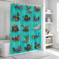 thumbnail image 6 of Summer Wild Print Bathroom Shower Curtains with 12 Hooks Polyester Waterproof Shower Curtain for Stalls and Bathtubs Cute Coastal Ocean Sea Teal Decorative Bathroom Privacy Curtain 72x78 Inches, 6 of 9