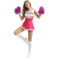thumbnail image 3 of Women Cheerleader Outfit With Pom Poms Role Playing And Festive Celebrations Dress Clothes Set, 3 of 8