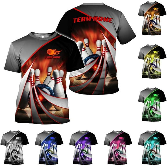 Custom 3D Bowling Shirts Personalized for Men and Women - Unique Team Shirt & Gifts for Bowling Lovers (Red, S)