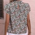 thumbnail image 5 of Wycnly Womens Shirts Beach Boho Ruffle Sleeve Vintage Tee Tops Summer Short Sleeve Round Neck Ladies Floral Print Tops and Blouses Green XL, 5 of 7