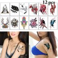thumbnail image 2 of 12PCS Arm Tattoo Sticker Fashion Temporary Fake Flower Tattoo Body Art Tattoo, 2 of 8