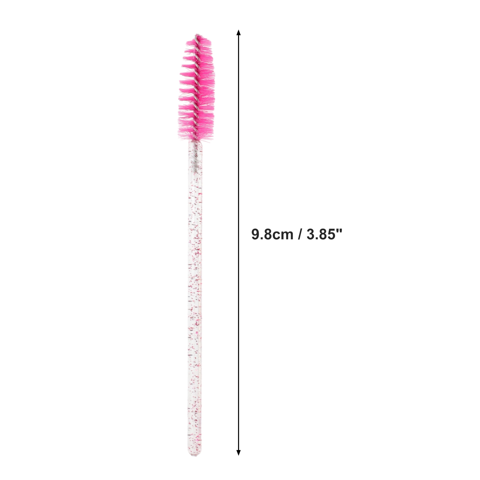 Unique Bargains 100 Pcs Portable Eyelash Brush with Protective Case for Vacation Rose Red