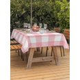 thumbnail image 4 of Rectangle Outdoor Tablecloth With Umbrella Hole And Zipper– Pink Gingham Buffalo Check Waterproof Patio Table Cover for Party, Picnic, Backyard, 52"x70" , Pink White Plaid, 4 of 8
