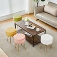 thumbnail image 4 of Taburete Storage Ottoman Cpintltr, de terciopelo, redondo, color crema, 4 of 6
